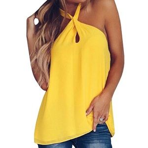 ☀️🌼Yellow Halter Tank Top🌼☀️